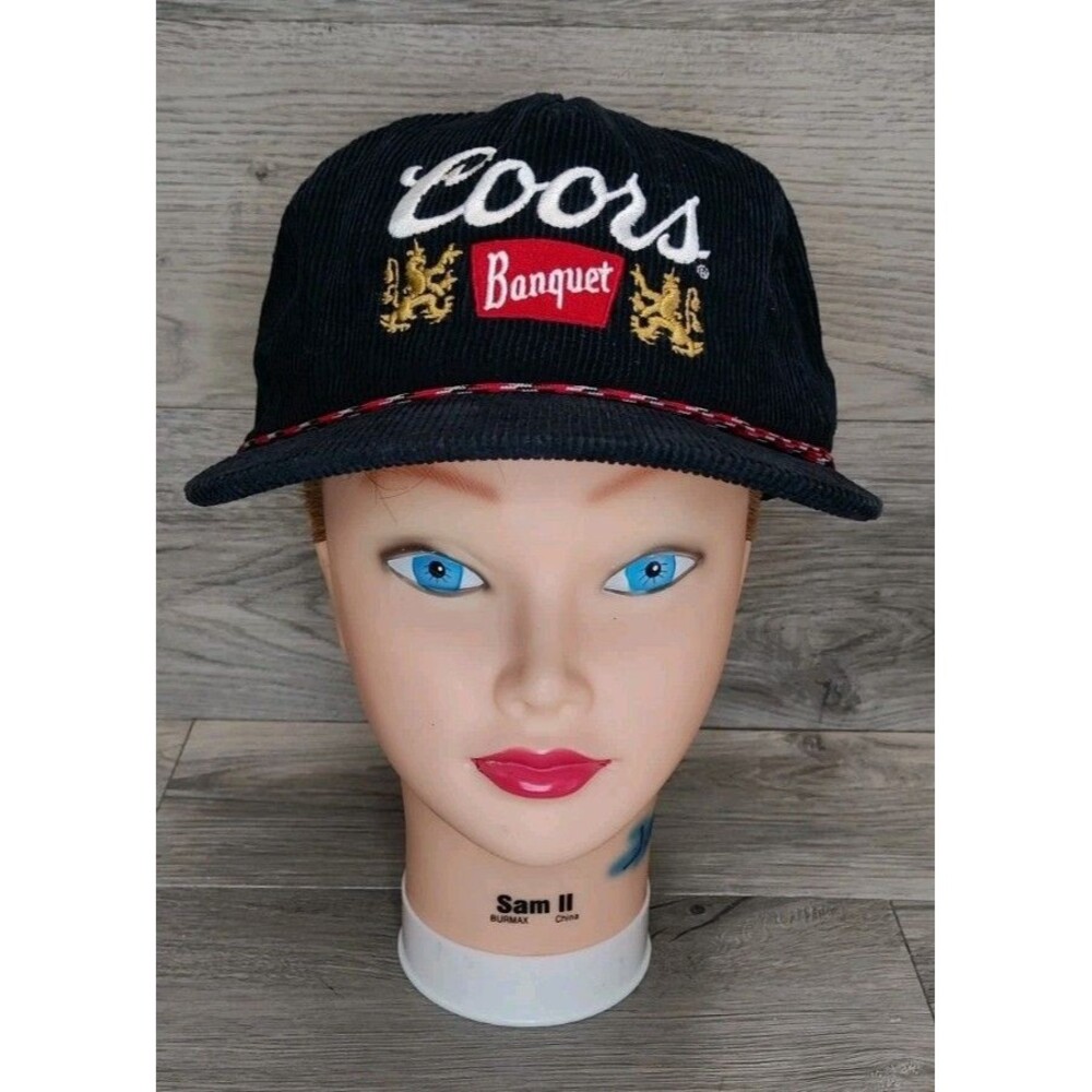 Coors Banquet Corduroy Snapback Hat Beer Retro Vintage Style Rope Bill Cap